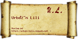 Urbán Lili névjegykártya
